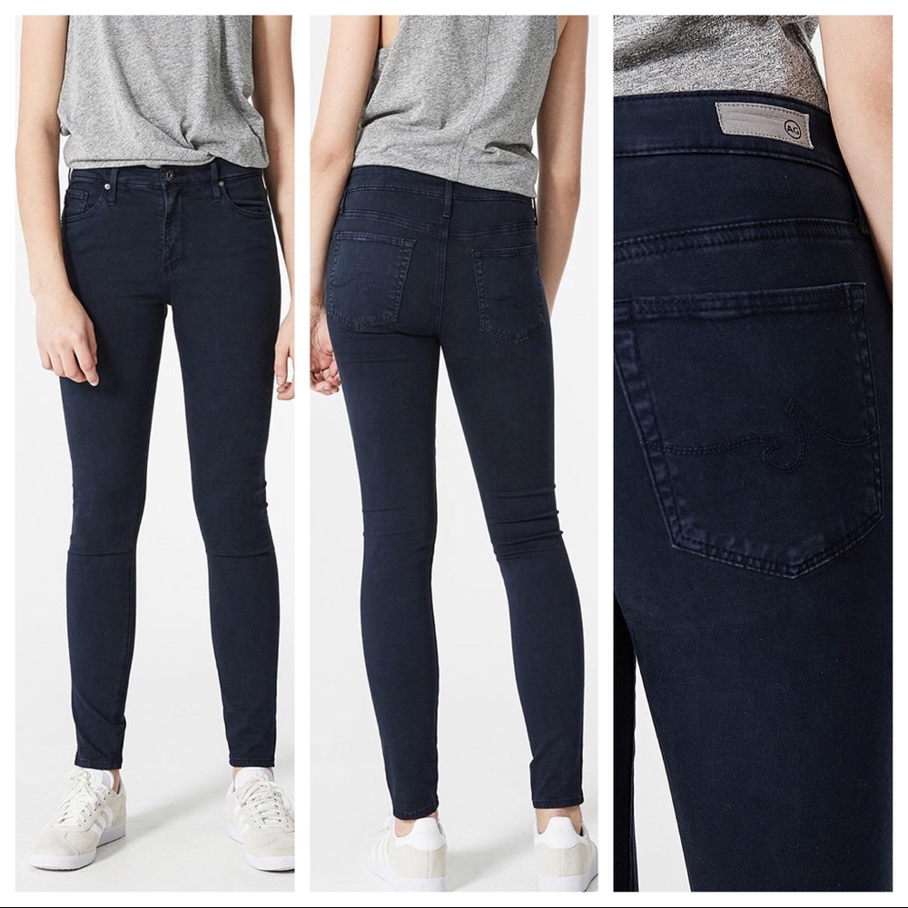 AG “Farrah” High Waist Skinny Jeans in Sateen